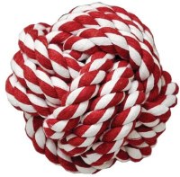 TugORope Rope Ball Red-Wht 3In