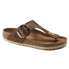 GIZEH BIG BUCKLE OILED LEATHER SANDALS
