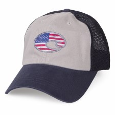 COSTA DEL MAR UNITED TRUCKER HAT NAVY GRAY