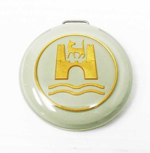 Horn Button Grey w/ Gold