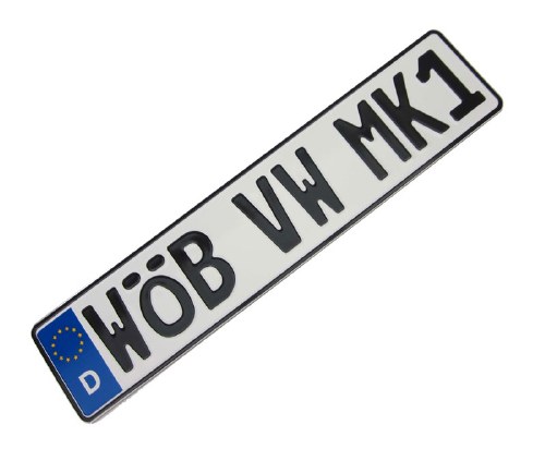 Europlate EEC &quot; WOB VW MK1&quot;