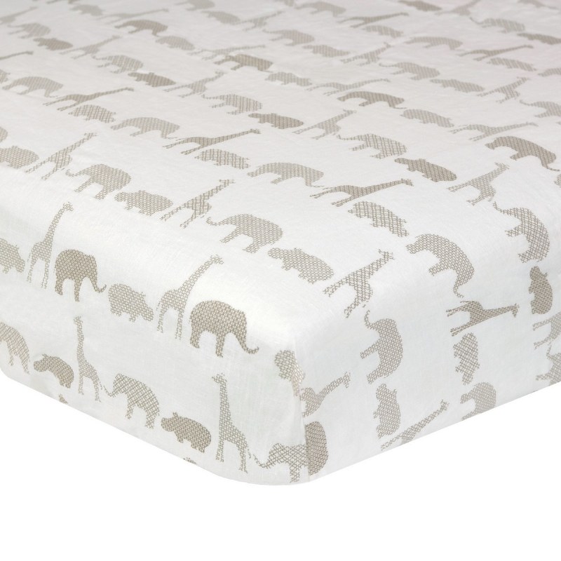 Just Born Woven Crib Sheet Antique Safari Nini And Loli