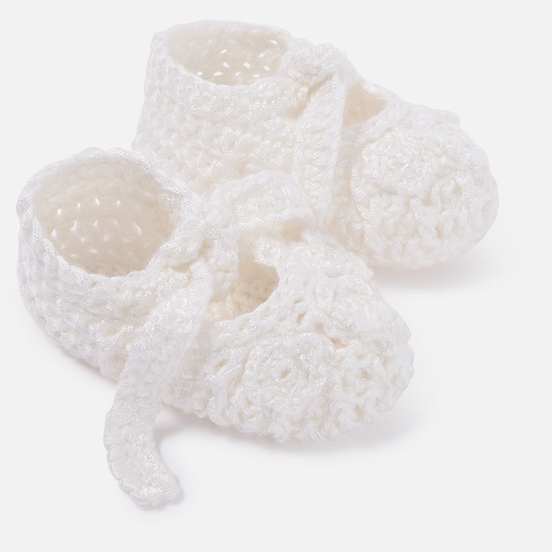 cream baby booties