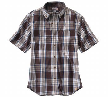 Men's Essential Plaid Button-Down Short-Sleeve Shirt