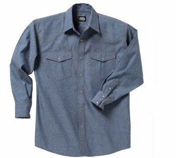Men's Pre-Washed Long-Sleeve Chambray Western Shirt