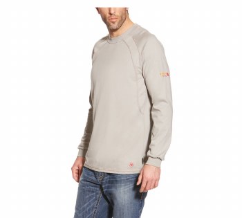 Men's Fire Resistant Work Crew Long Sleeve Silver Fox