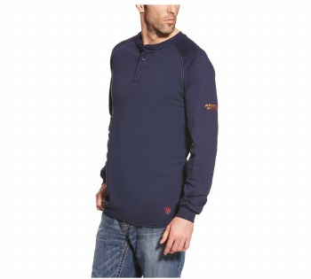 Men's Fire Resistant Work Henley Long Sleeve