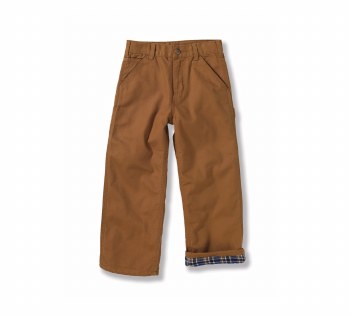 Youth Loose-Fit Canvas Flannel Lined Utility Bootcut Work Pant
