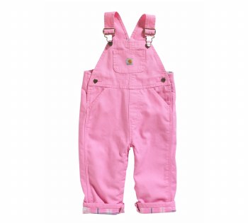 Girl's Loose-Fit Canvas Flannel Lined Bib Overall