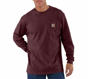 Men's Loose Fit Heavyweight Long-Sleeve Pocket T-Shirt