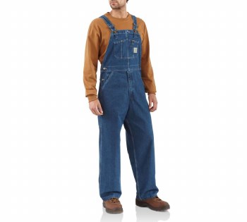 Men's Washed Denim Bib Overall/Unlined