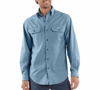 Men's Long-Sleeve Chambray Shirt