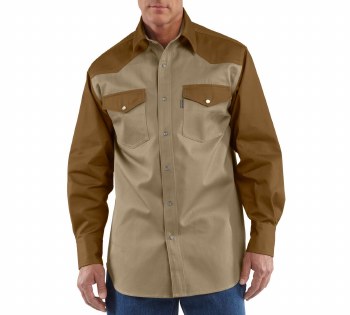 Men's Snap-Front Twill Work Shirt