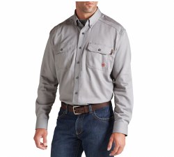 Men's Fire resistant Solid Work Shirt Silver Fox