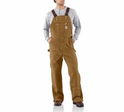 Men's Duck Zip-to-Thigh Bib Overall/Unlined