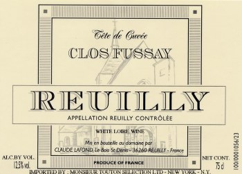 Clos Fussay Reuilly Loire Sauvignon Blanc 2023 750ml