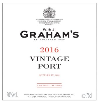 W &amp; J Gramham's Vintage Porto 2016