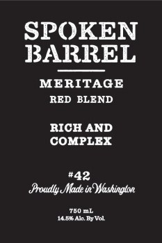 Spoken Barrel Meritage Red Blend Rich and Complex #42 2016