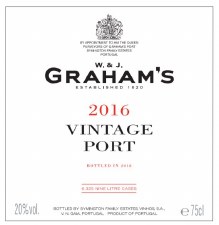 W & J Gramham's Vintage Porto 2016