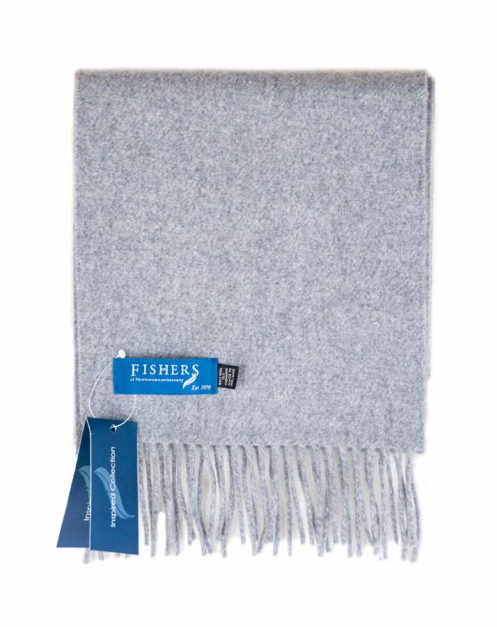 Fishers Wool Cashmere Scarf Grey