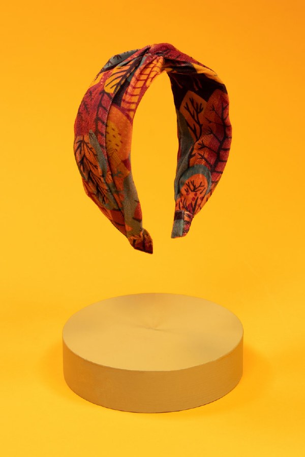 Powcer Velvet Printed Headband - Scandi Forest