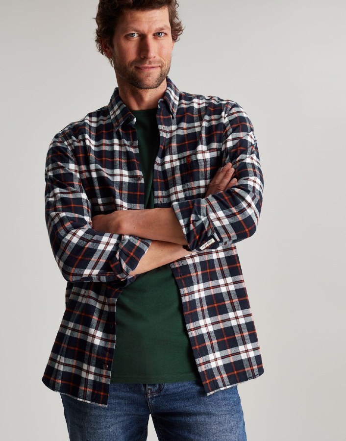 Joules Buchannan Long Sleeve Classic Fit Brushed Shirt