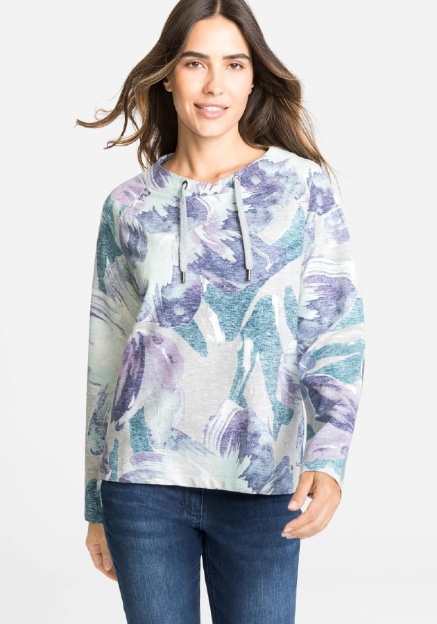 Olsen Henny Jersey Print Sweatshirt