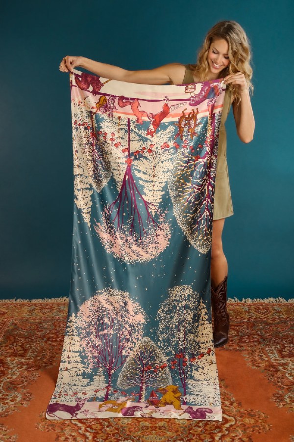 Powder Forest Party Satin Scarf