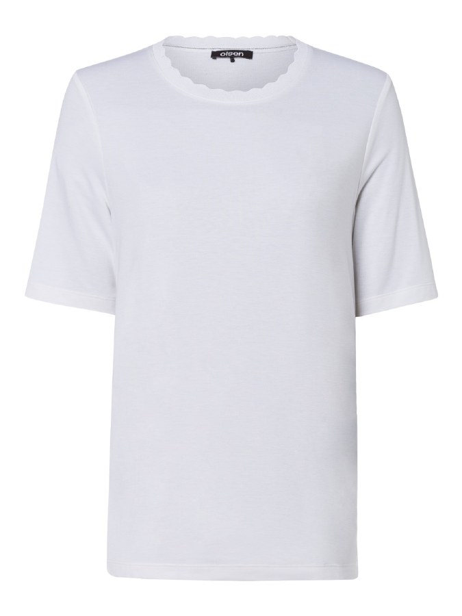 Olsen Scallop Edge T Shirt 10 White