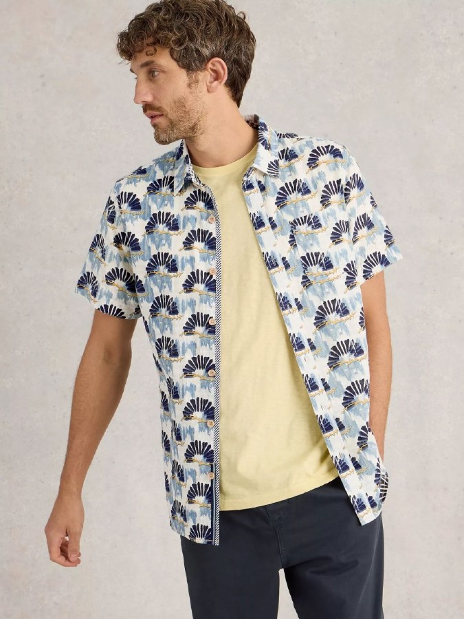 White Stuff Fan SS Print Shirt
