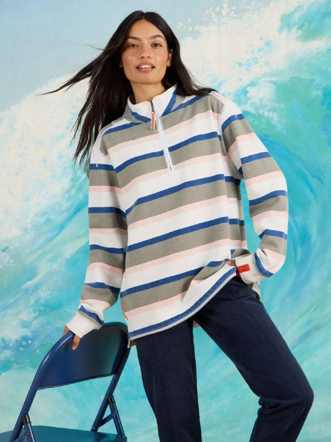 White Stuff Stripe Past Sweatshirt