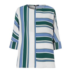 Olsen Stripe Blouse 12 Moss Green