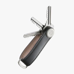Additional picture of Orbitkey 2.0 Leather Key Organiser Charcoal/Grey