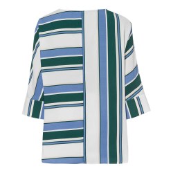 Additional picture of Olsen Stripe Blouse 12 Moss Green