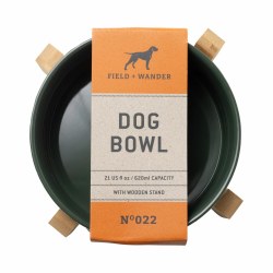 Additional picture of Ceramic Dog Bowl with Bamboo Stand
