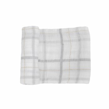 Muslin Swaddle Grey Plaid