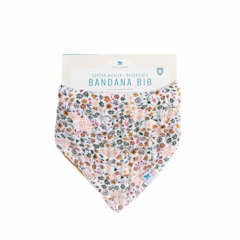 Reversible Bandana Bib Pressed Petals