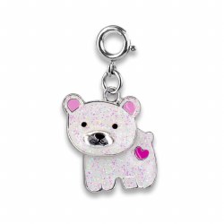 Glitter Swivel Polar Bear Charm