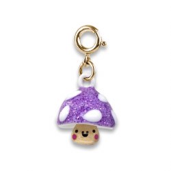 Gold Glitter Mushroom Charm