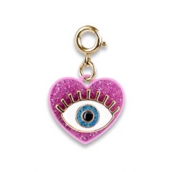 Gold Glitter Lucky Eye Charm