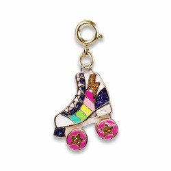 Rollerskate Charm Gold Rainbow