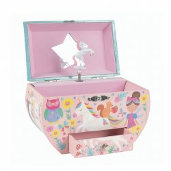 Musical Jewelry Box Rainbow Fairy Round