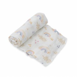 Deluxe Swaddle- Rainbows & Raindrops