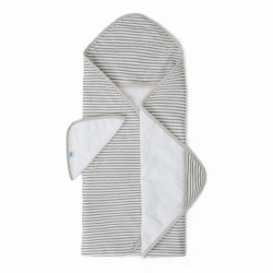 Hooded Towel Set Grey Stripe