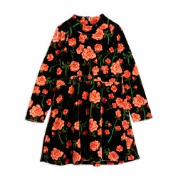 Roses Velour LS Dress 10/11Y