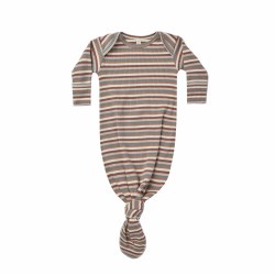 Rib Knot Gown Autumn Stripe NB