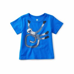 Cheeky Monkey Baby Graphic Tee Blue Aster