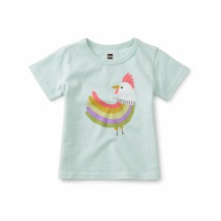 Rainbow Rooster Baby Tee 3-6M