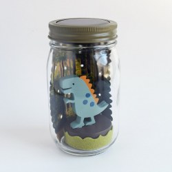 Mason Jar Solar Light Dinosaur