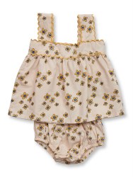 Baby Cami Set Ecru Floral 6-12